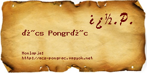 Ács Pongrác névjegykártya